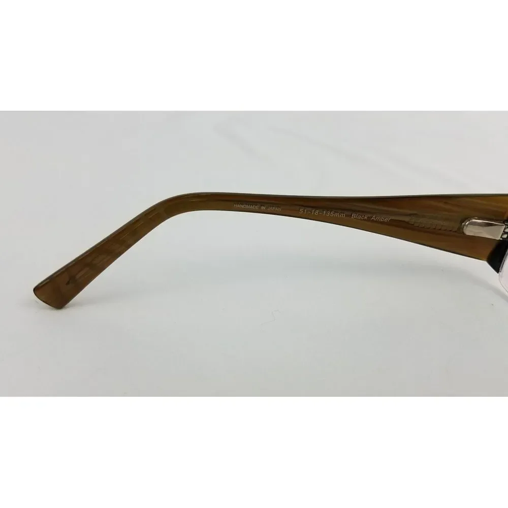 New Carmen Marc Valvo Eyewear‎ Rx Frame Carina Sz: 51-18-135 Color: Black Amber